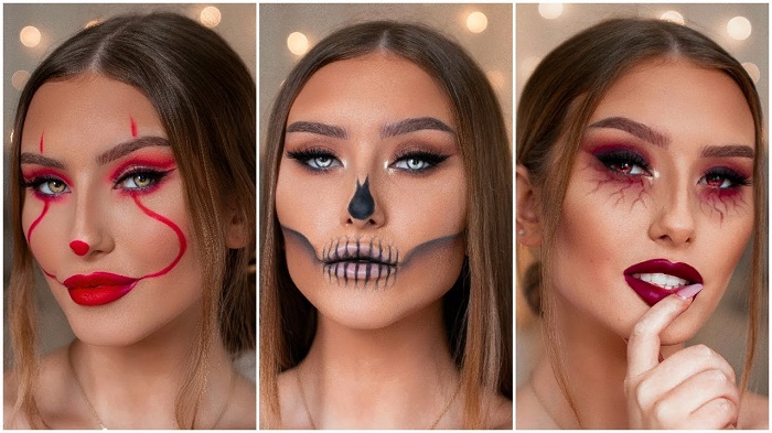 Develish Pink Face Paint Tutorial, Halloween Face Art