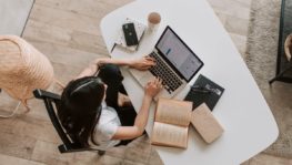 Lady working with laptop